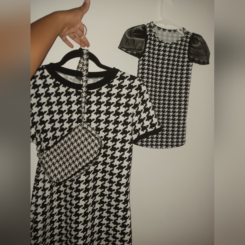 Mommy & Me Houndstooth Dress Set